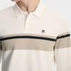 FILA Heritage Classic Striped Fashion Simple Casual Comfortable Versatile Long Sleeve Polo Shirt Men tops Cloud-Mushroom-White F11M618220FWT