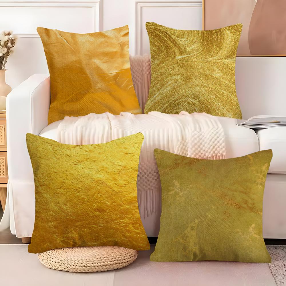 Luxury Premium Gold Foil Texture Pillow Case linen pillow case sofa home decor cushion cover cushion cove