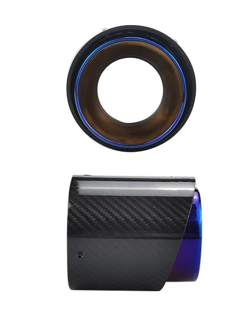 Muffler Cutter Burnt Blue Pipe Black Carbon Fiber Exhaust Muffler Tip for Mini for