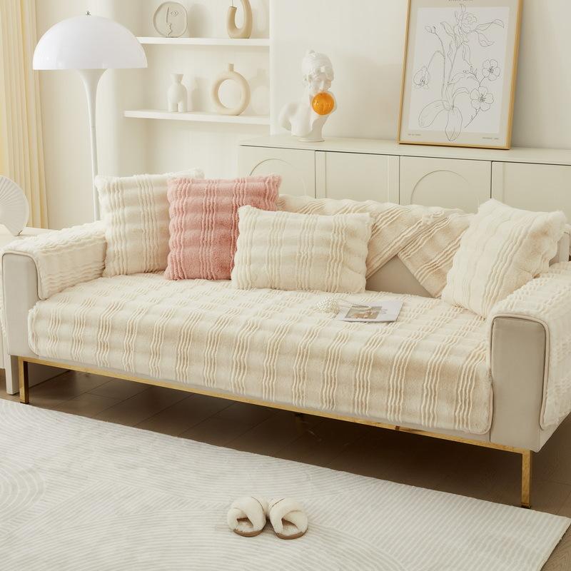 

Зимняя бархатная диванная подушка с кроликом, расширенная рулонная диванная подушка с ощущением кошки, новый чехол для дивана, чехол для полотенца, тканевая подушка 70x70