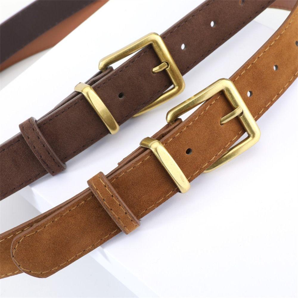 Pin buckle Suede Leather Belt Luxury Design Waistband Fashion Business Waist Belt  For Women