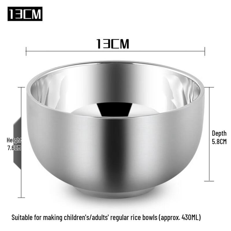 

ZISIZ Korean Stainless Steel 3-Compartment Canteen Bowls, 13cm, Set of 2
