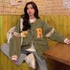 2023 American Baseball Embroidered Jacket: Women's Versatile Loose-Fit Spring/Autumn Outerwear