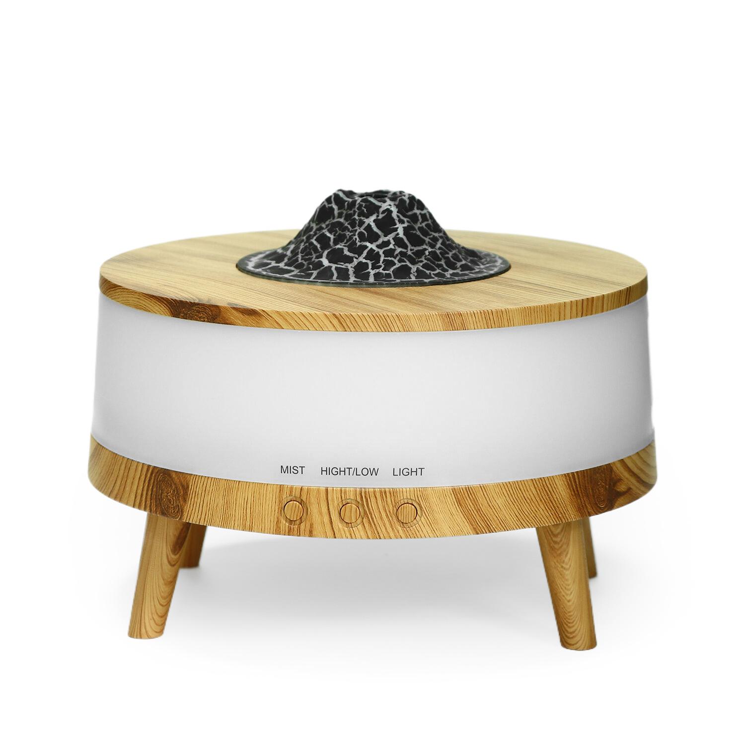 Humidifier with Ambient Color Lights, USB Desktop Volcano Design, Anti-Dry Protection 2025. USB