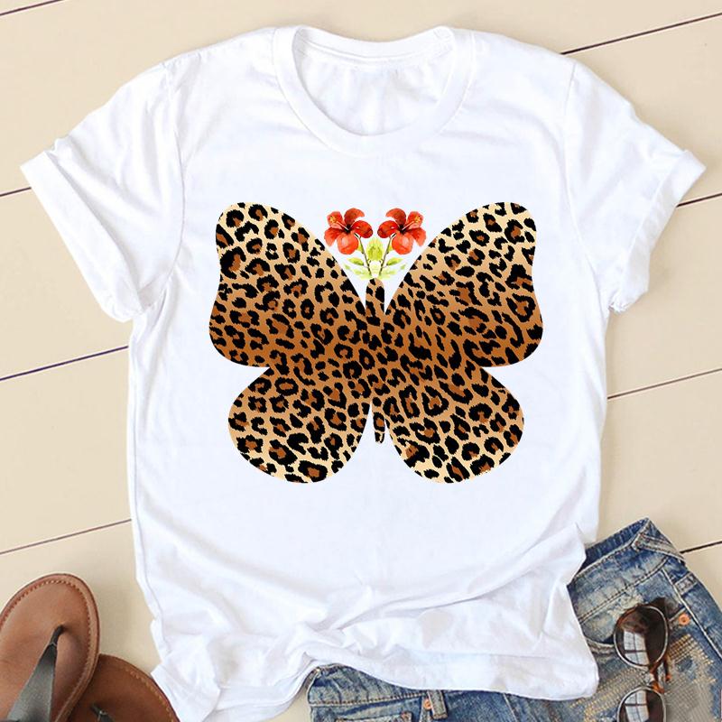 T-Shirts Women Leopard Cactus Fashion 90S Trend 2025 Spring Summer Clothes Graphic T Shirt Tops Lady Print Female Tee Shirt