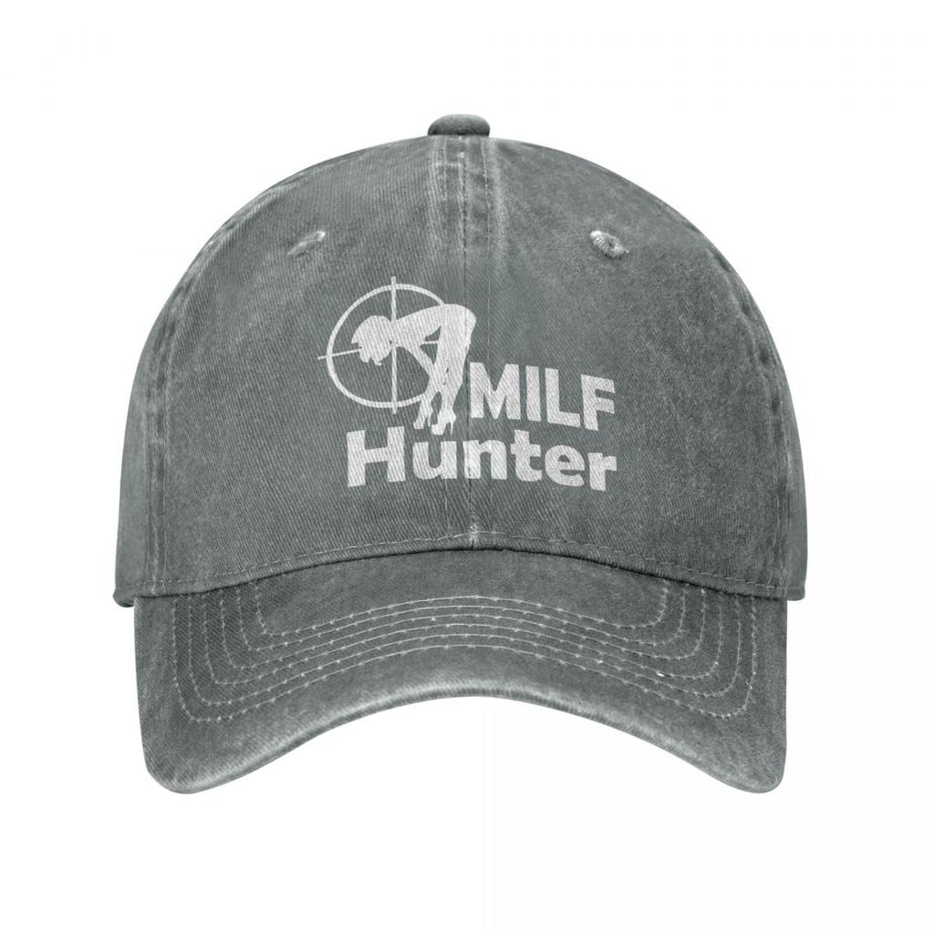 Milf Hunter Unisex Women Baseball Caps Distressed Cotton Hats Cap Classic Outdoor Activities Adjustable Fit Sun Cap