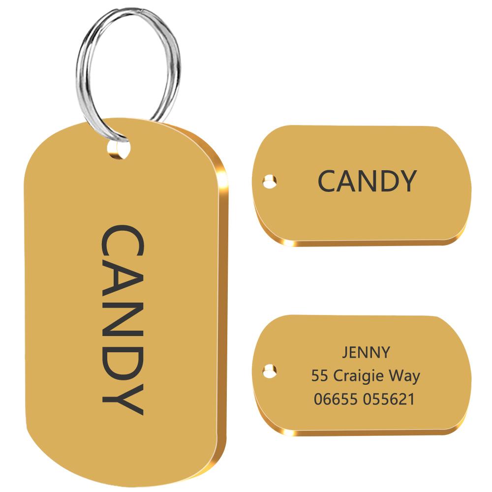 

Military Dog ID Tag Stainless Steel Dogs Tags Custom Personalized ID Tag Free Engraved Pet Name Address Phone Number 2 Size M L L золотий
