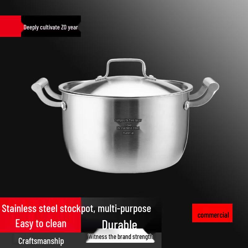 Yingbai 22cm 304 Stainless Steel Soup Pot
