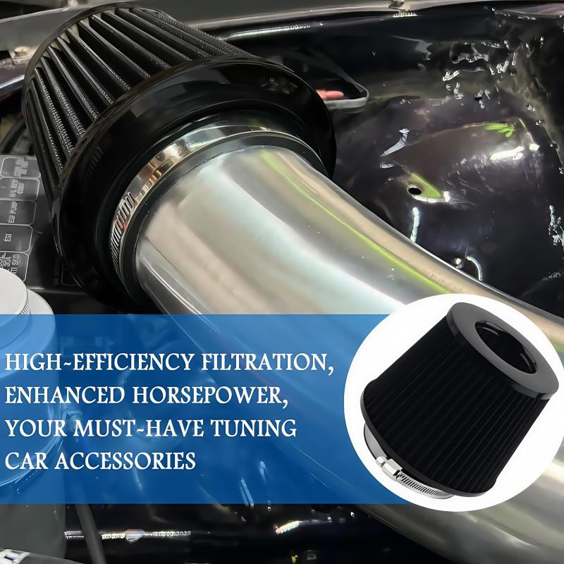 76mm Air Filter Power Intake High Performance Racing Universal JDM Dual Funnel Adapter Cold Air Intake Filter For Apexi Air Filters 7