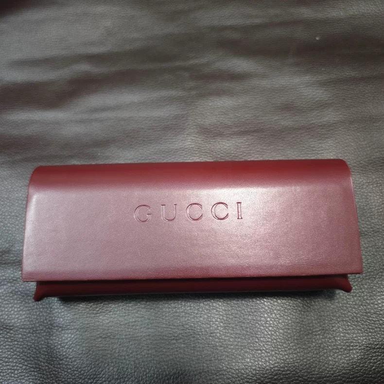 Gucci Burgundy Leather Sunglasses Case бордовый