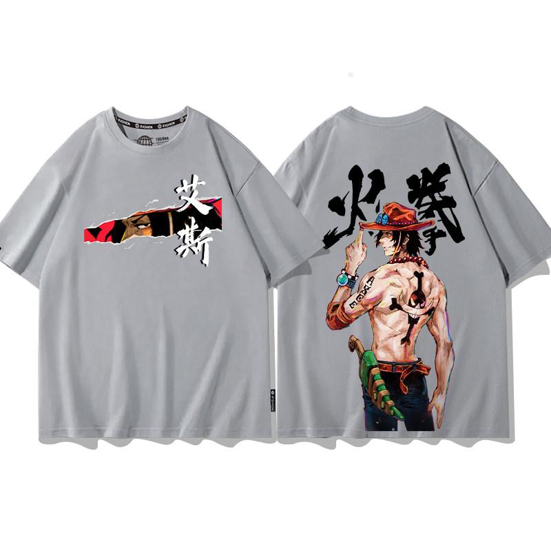 

ONE PIECE Tshirt Mens Pure Cotton Casual Round Neck Tshirt Short Sleeve Clothing Summer Sports Casual Short Sleeve Top 4XL