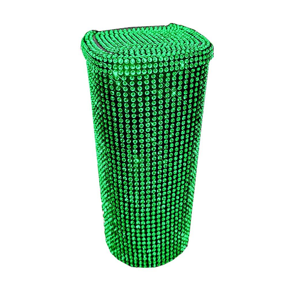 

Bling Rhinestone Auto Garbage Can Car Trash Can with Lid Mini Garbage Bin for Automotive Car, Home, Office, Kitchen, Bedroom (Silver) зелёный