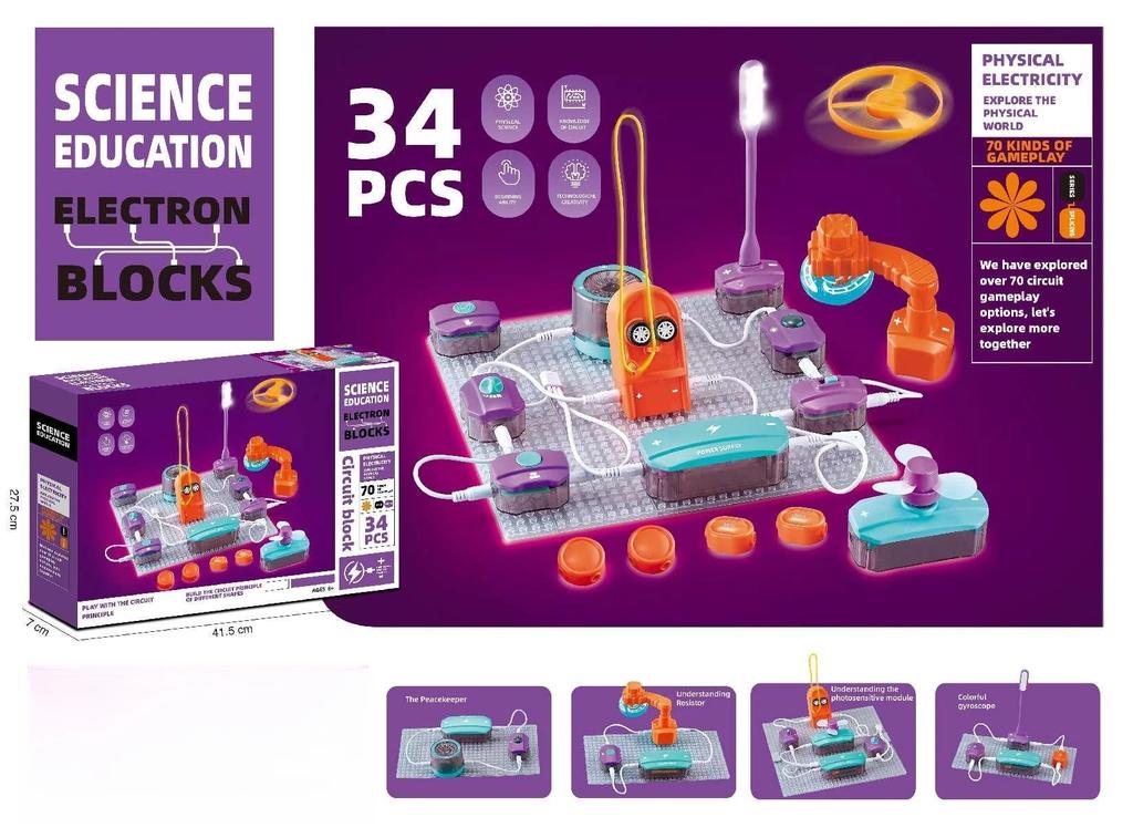 STEM Science Experiment Set for Kids - Electronic Building Blocks Physics Circuit Experiment Toys for Education And Learning