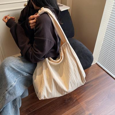 Casual Lazy Wind Underarm Bag Women's 2025 New Simple Canvas Bag Large Capacity Crossbody Backpack One Piece for Delivery