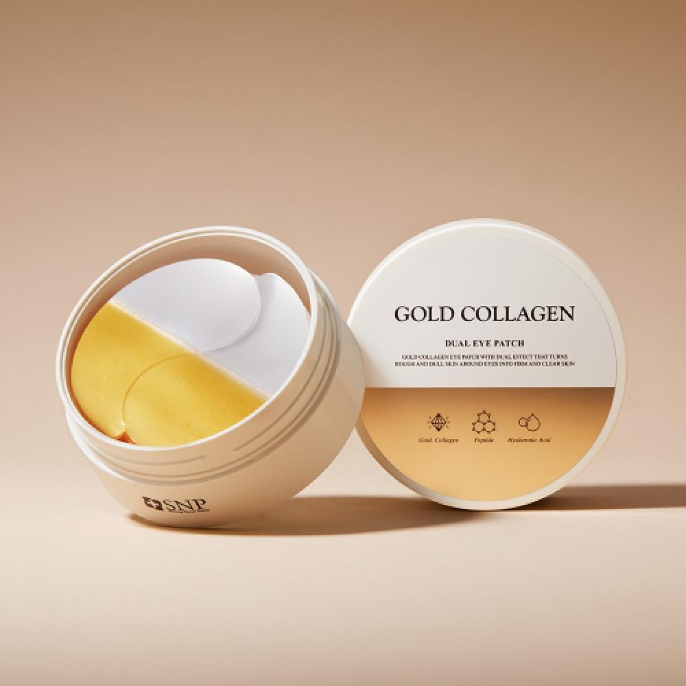 Snp Snp Gold Collagen Dual Eye Patch Blemish Whitening  Nasolabial Fold  Eye Area  Elastic Wrinkle Collagen Mask Pack [Set] Dual Eye Patches 120 sheets (2 pieces)