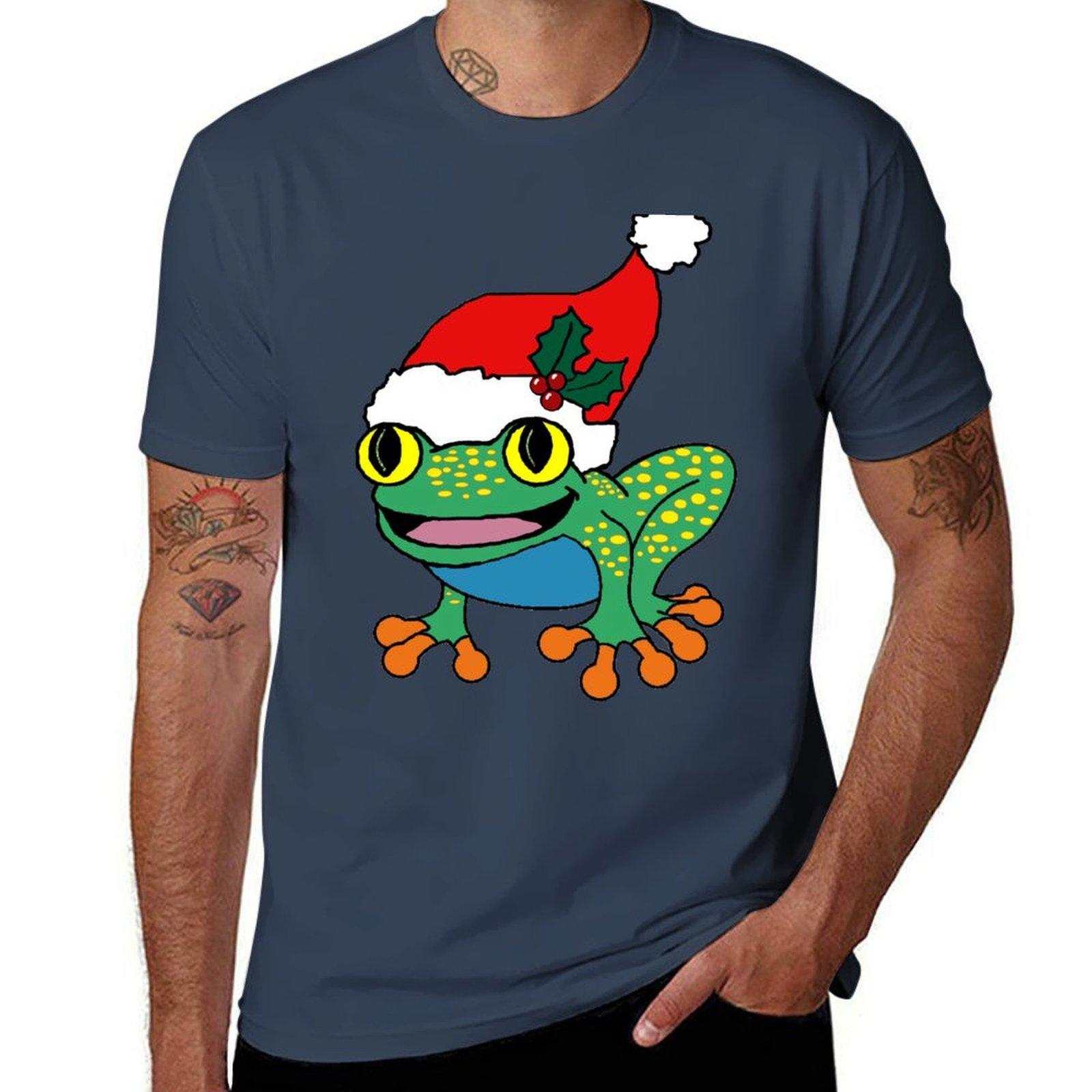 Never Kiss The Mistletoad Tshirt Basic Simple Design Short Sleeve Shirt S