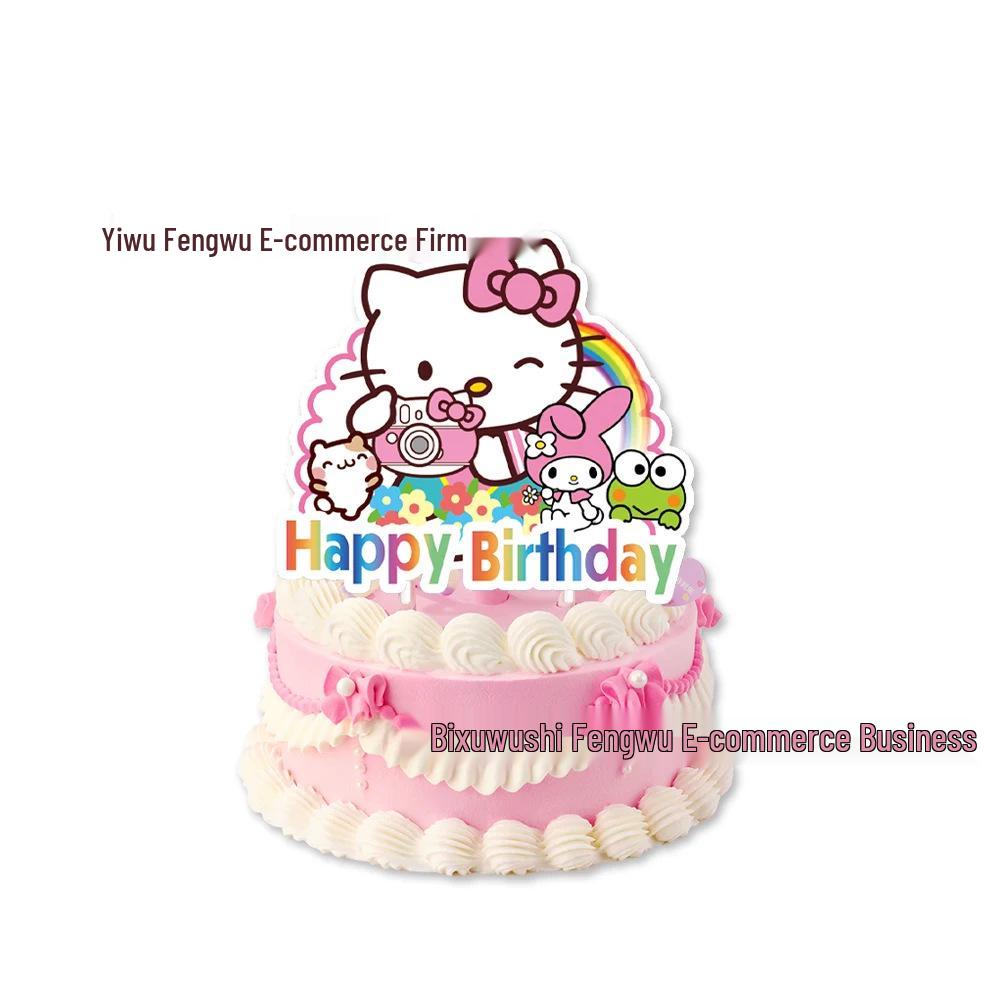 Hello Kitty Cat Birthday Party Tableware Set: Plates, Napkins & Tablecloth