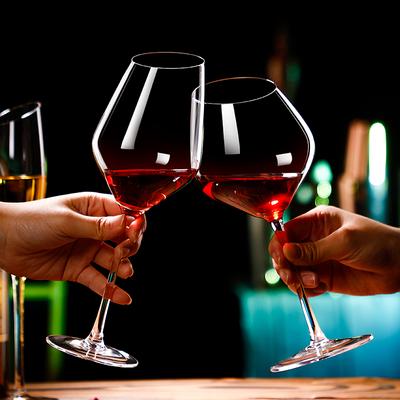 2Pcs European Oblique Mouth Red Wine Glass Crystal Burgundy Bordeaux Champagne Goblet Art Big Belly Tasting Cup Wedding Bar Gift