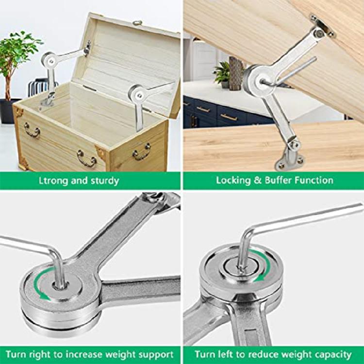 Heavy Duty Lid Support Hinges Soft Close Folding Lid Stay Hinge 75°/ 90° / 110°