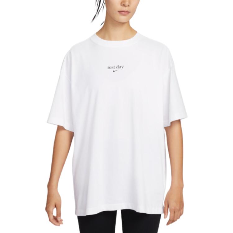 Nike Dri-Fit Oversized Moisture-Wicking Crew Neck T-Shirt Women tops IQ2757-100 M