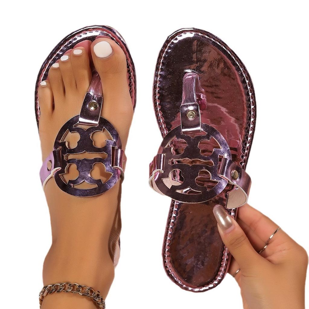 2025 Foreign Trade Flip-flops Women's Summer Wear New Toe Lightweight Casual Versatile Flat-bottomed Beach Sandals