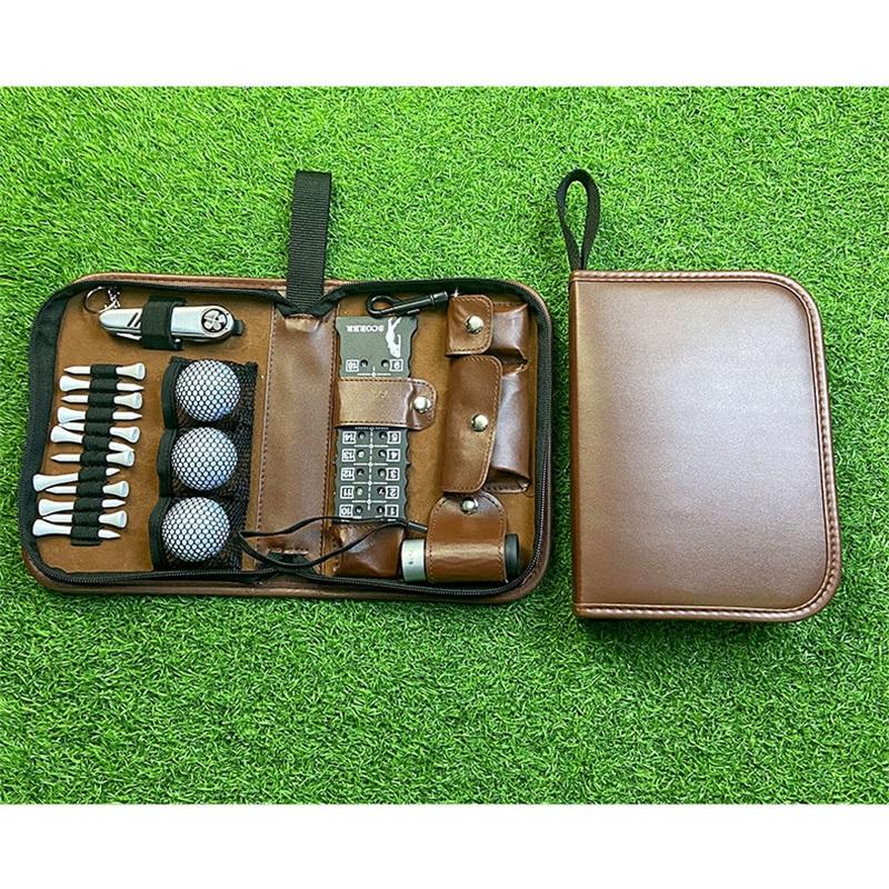 Golf Tool Bag Multifunctional Golf Accessory Bag Portable Large Capacity Storage Leather Bag For Golf Equipment And Accessories