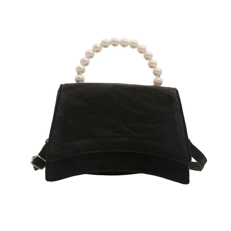 Fashion 2025 Summer New Fashion Design One Shoulder Crossbody Foreign Style Solid Color Retro Fresh Pearl Portable Crossbody