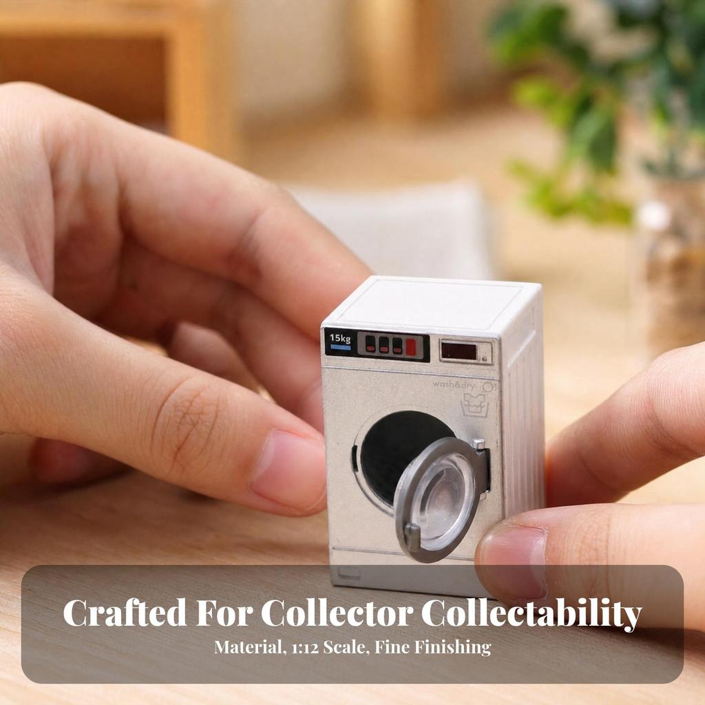Miniature Front-Loading Washing Machine Compact for Dioramas, Diorama Makers