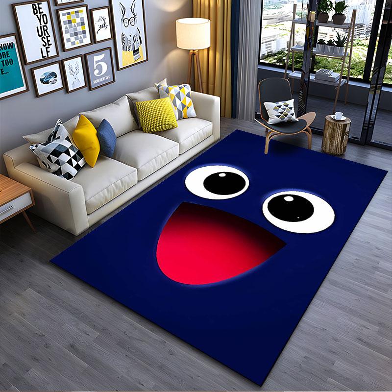 Happy Face Cartoon Carpet Design suitable as a non-slip mat for the living room or bedroom sofa