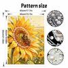 Sunflower and Bee Pattern 5D Pearl Painting Kit with Frame DIY Sparkling Bead Canvas Art Relaxing Craft for Home Wall Decor