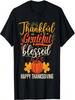 Grato Agradecido Feliz Dia de Ação de Graças Abóbora Natureza Camiseta
