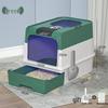 Spacious Enclosed Cat Litter Box with Anti-Splash Design and Easy-Clean Drawer