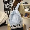 Zaino con Stampa Pois in Nylon Stile Preppy Zaino Chiave di Pianoforte Grande Capacità Borsa Scolastica Quotidiana