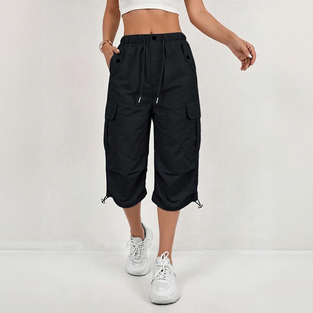 Pantalones Capri Cargo para Mujer Secado Rápido Múltiples Bolsillos Deportes al Aire Libre Running Senderismo Casual Ropa de Trabajo Pantalones