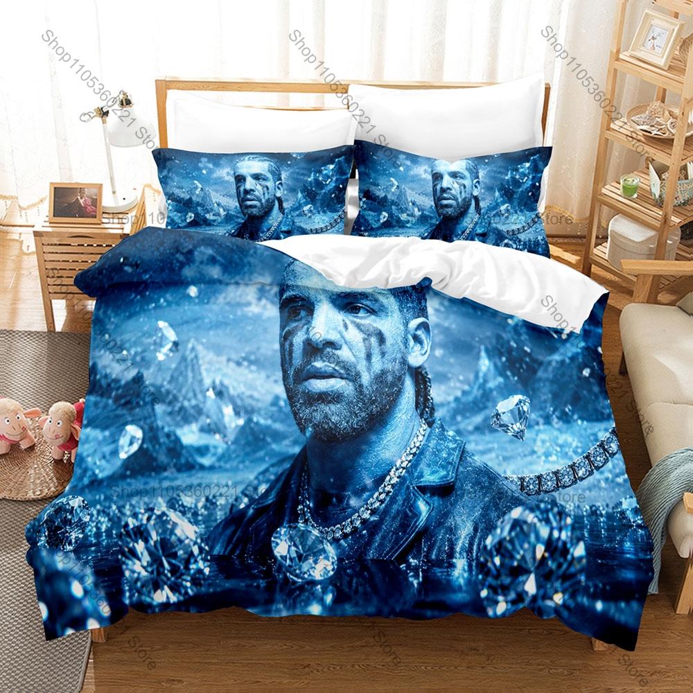 Drake Iceman Themed Bedding Set, Duvet Cover & 2 Pillowcases, Creative Graphic Pattern Breathable Fabric All Season
