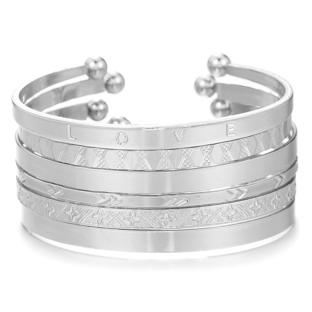 Bohemian-Style 12-Piece Multi-Layer Alloy Bracelet Set for Women