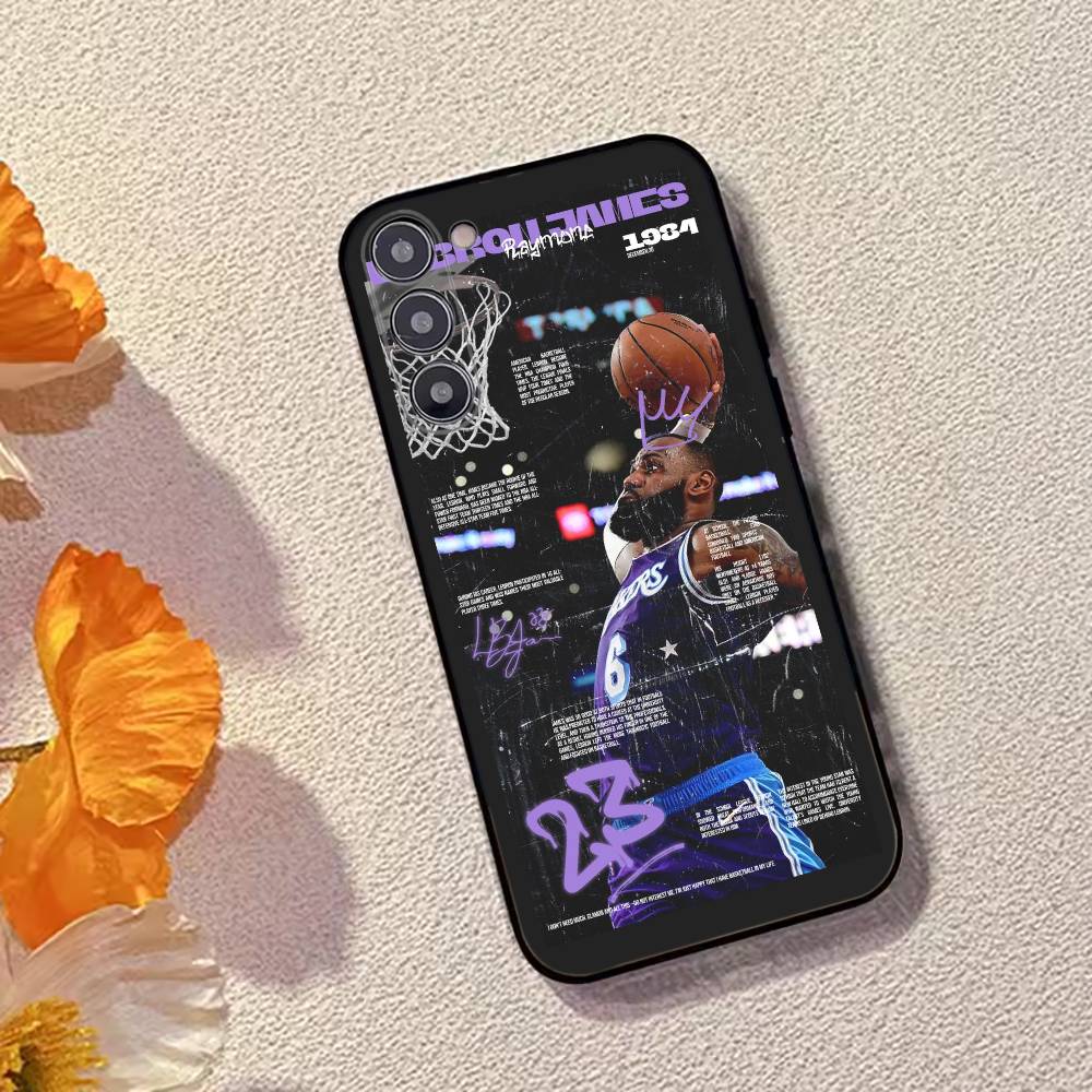 Basketball Superstar LeBron James Phone Case Black Silicone Soft For Samsung Galaxy A73,A72,A71,A70,A53,A52,A51