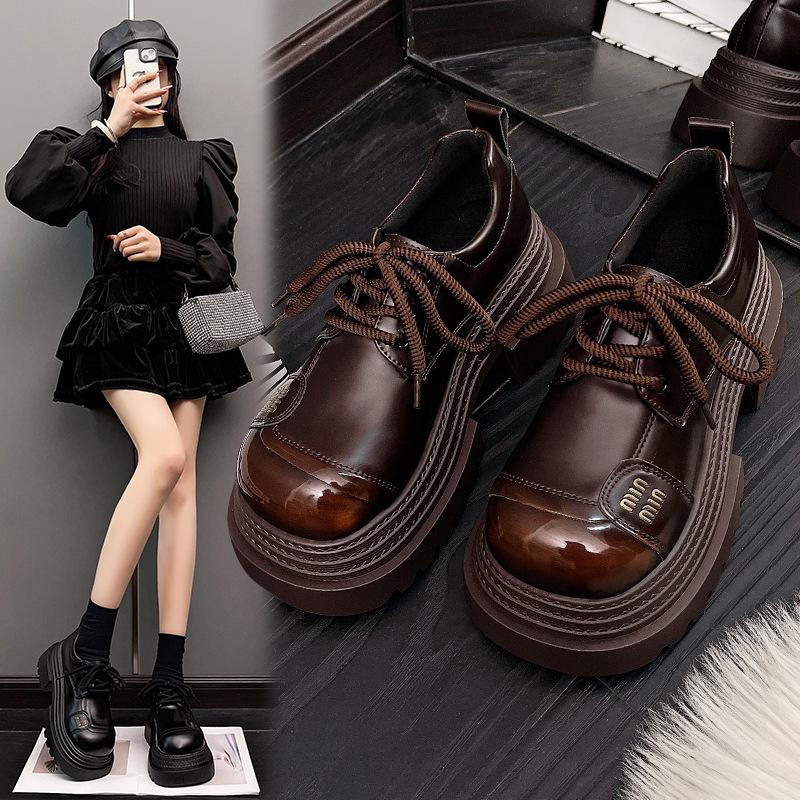 Fashion Shoes Cswo01 Women's Single Shoes Thick Soled Height Increasing Leather Shoes Spring New Fashionable Loafers Cm