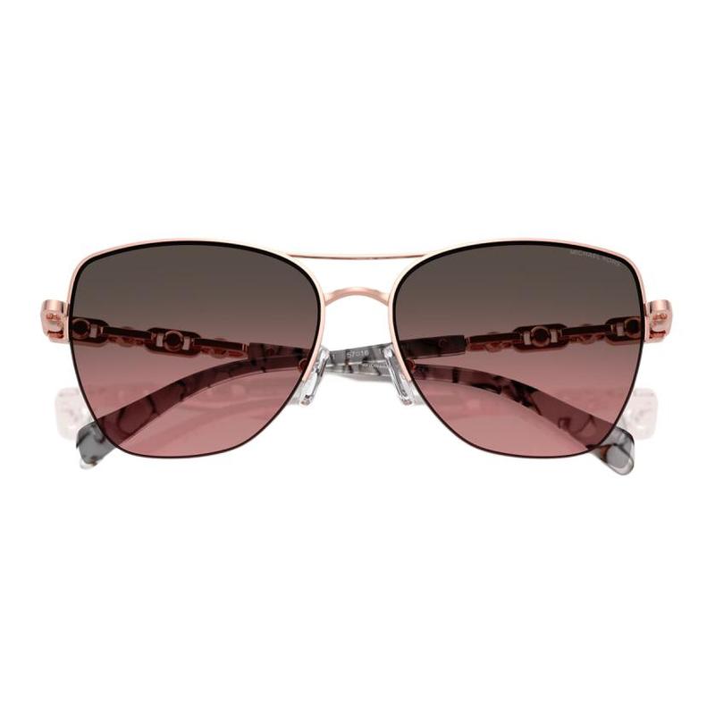 Michael Kors Personalized Design Metal Square Sunglasses Women's Bright Gold Rose Color