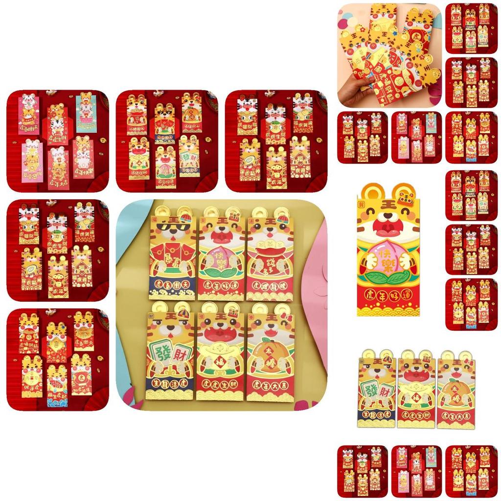 Exquisites Cartoon-Rotumschlag-Set für Chinesisches Neujahr 2022 Wünsche und Geschenke