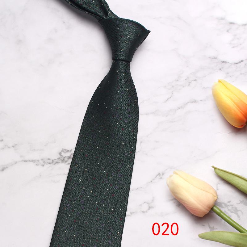 Green Series Business Tie Men'S Retro Striped Cashew Flower Polyester Silk Hand Tie
