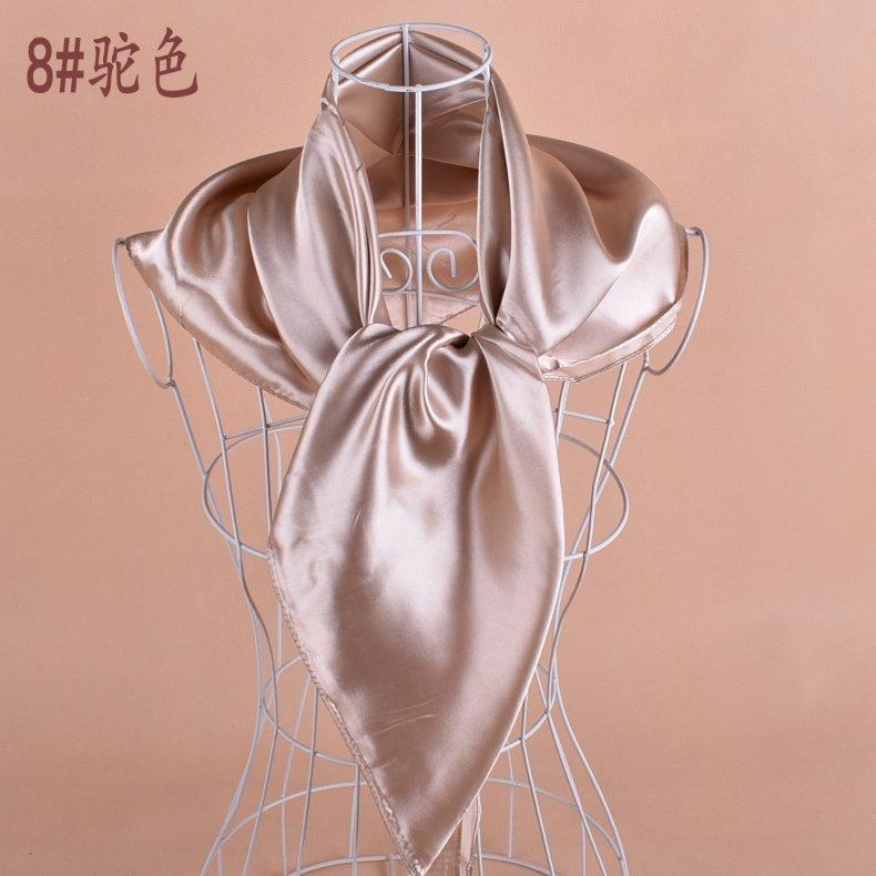 Solid Color Silk Scarf Square 90*90 Headscarf Foulard Satin Bandana Cheveux Neckerchief Hijab Accessoires For Woman Hair Scarf