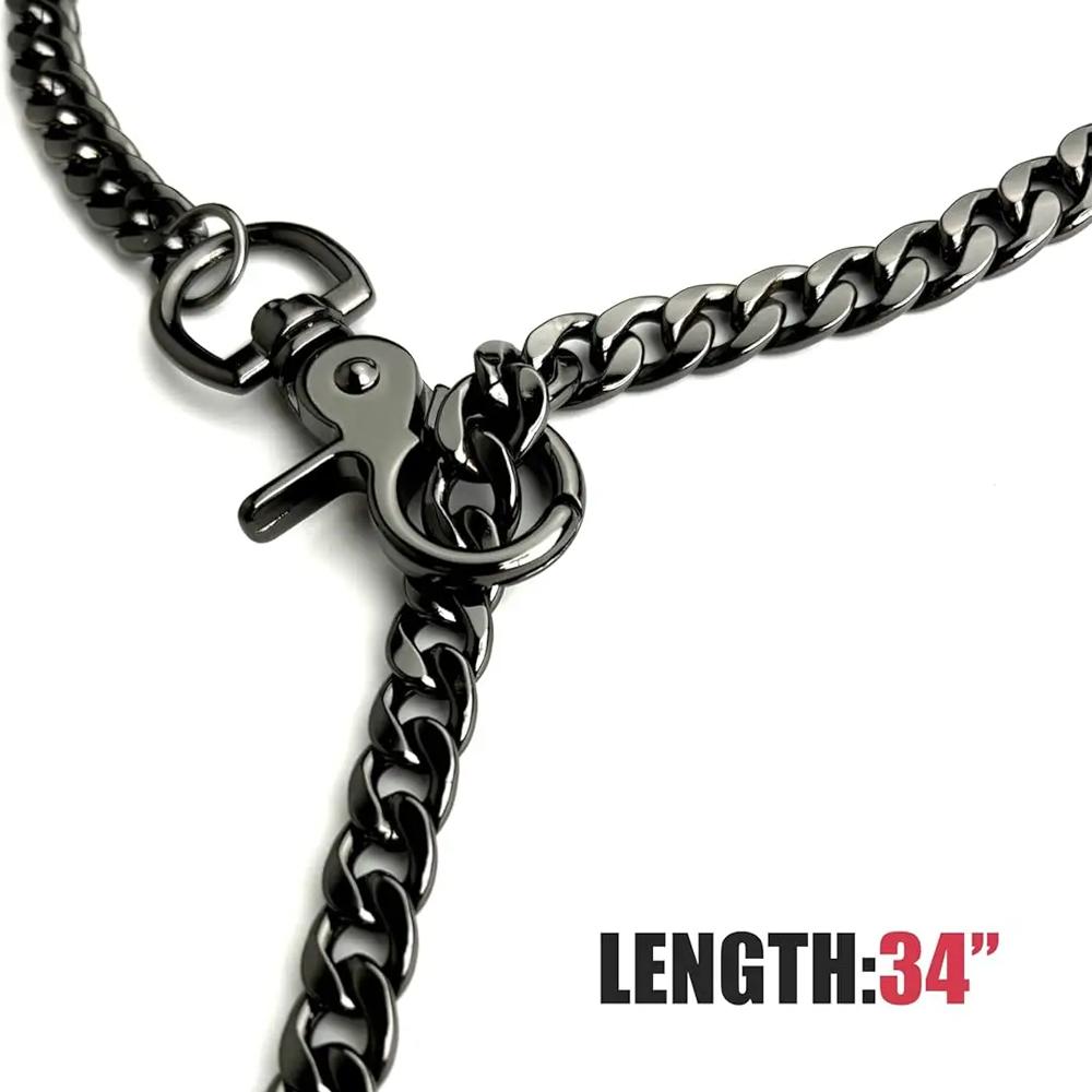 Women's Slip Chain Rainbow Heart O-Ring Chunky Chain Punk Necklace Cuban Jewelry Adjustable Lariat Y-Necklace Heart Loop Choker