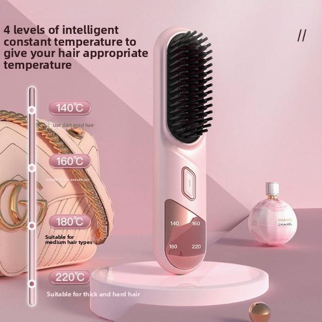 Negative Ion Does Not Damage Hair Curl Dual-purpose Charging Straight Board Clip Comb Convenient Wireless Fluffy Tool