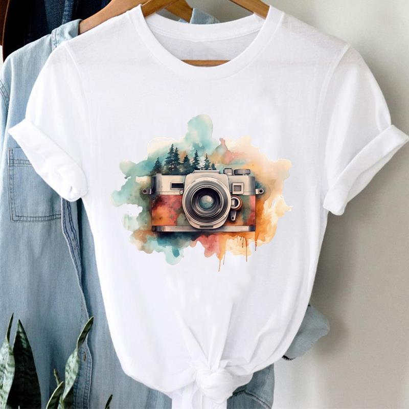 (Asian Size) T Shirt love heart flower Fashion Women Tee Clothing Casual Lady Female Top spring summer Printed Graphic Short Sleeve T-shirts