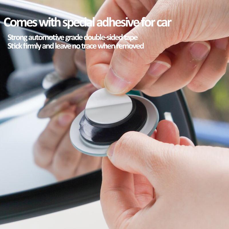 Blind Spot Mirror For Reverse Frameless Ultrathin Wide Angle Round Convex Rear View Mirror 360 Degree HD Car Accessories