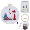 1set Christmas Embroidery KIT Santa Claus Gift Embroidery Material English Needle Method DIY Embroidery Handmade Fabric Material Package Kit