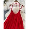 Seaside Vacation Style Sling Dress Women's Summer Mesh Sense of Atmosphere Loose Backless Design Accessible Luxury Beach Dress