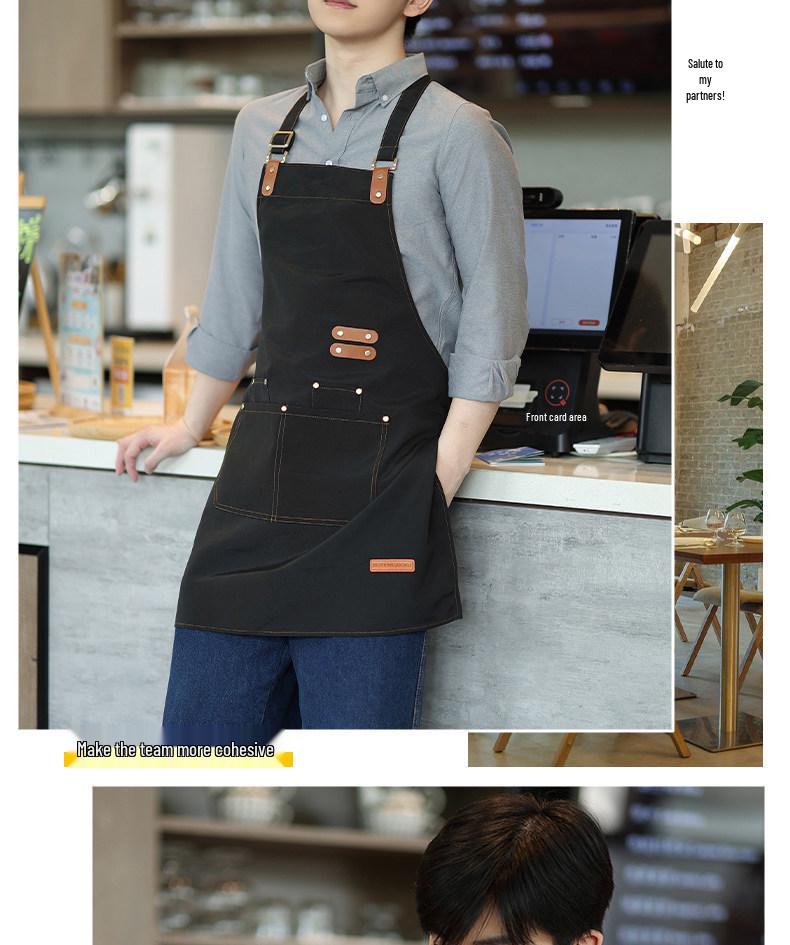 2026 Waterproof Canvas Apron with Logo for Men and Women In Catering and Restaurants