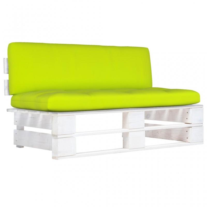 Day and Night - Day and Night Central Sofa Made of Garden Pallets In White Impregnated Pine Wood